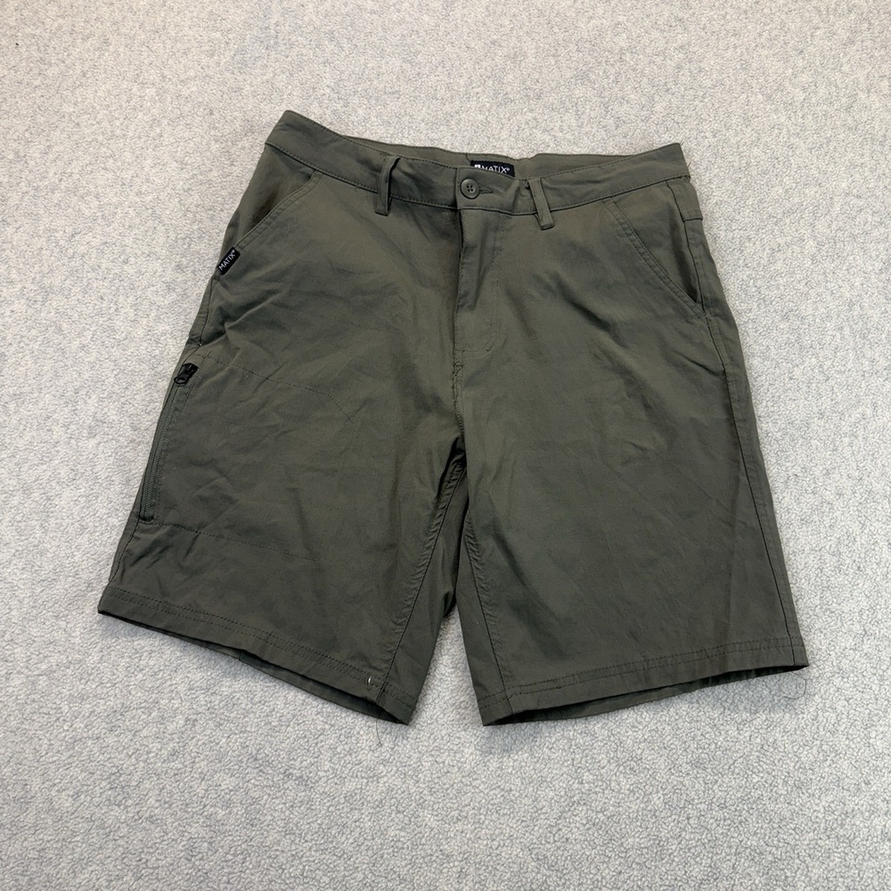 Matix Men's Size 30 Olive Green Cargo Hiking Shorts Zipper Pockets Outdoor